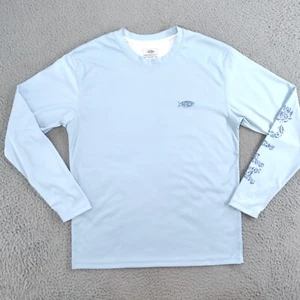 AFTCO Shirt Mens Small Blue Performance Fishing Apparel Long Sleeve Pullover - Picture 1 of 21