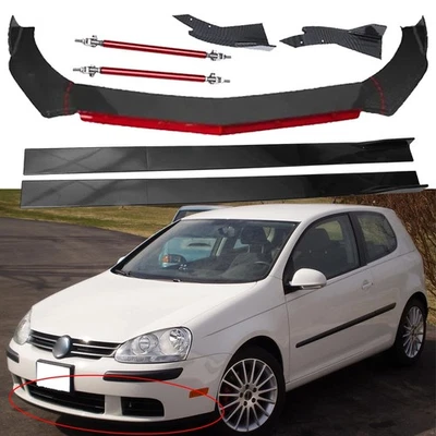 Front Bumper Rear Lip Spoiler Splitters Carbon Fiber Body For Volkswagen Rabbit - Изображение 1 из 4