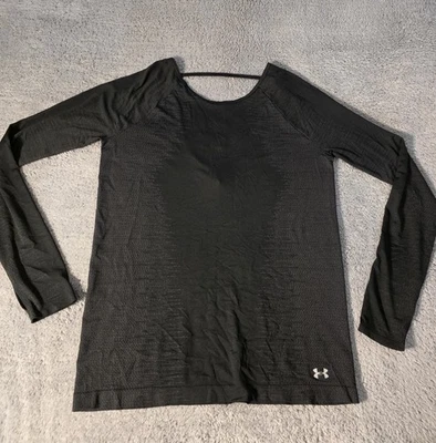 Camisa deportiva Under Armour para mujer mediana negra HeatGear sin costuras manga larga Foto 1 de 4