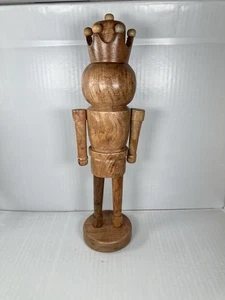 Holiday Time 16" Zoll Holz Deko Nussknacker Natur Braun NEU - Bild 1 von 3