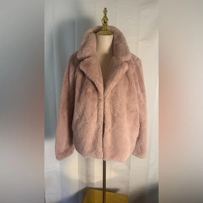 Lujosa chaqueta de piel sintética rosa Jou Jou mediana Foto 1 de 4