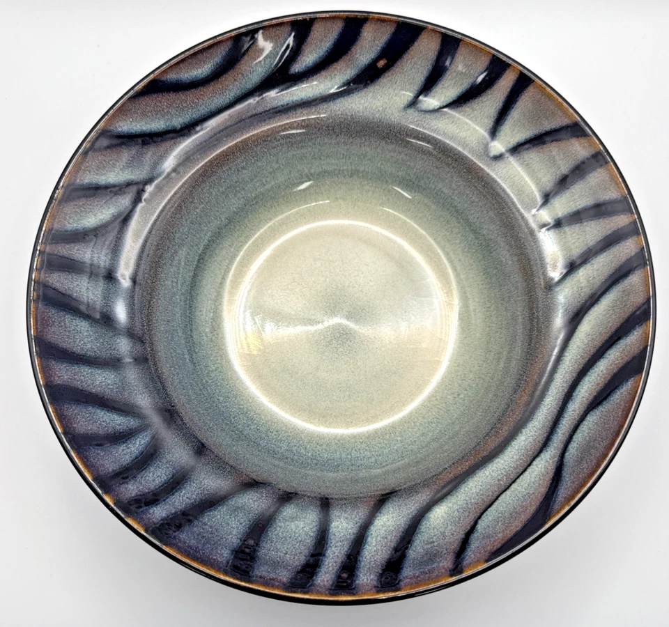 Mikasa Gourmet Basics CONGO 8.25" Stoneware Salad Bowls set of 3 Zebra Stripes - Image 1 of 4