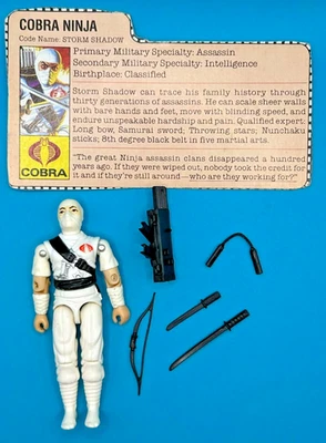 GI Joe Storm Shadow 1984 v1 100 % completo, tarjeta de archivo * alta calidad, casi como nuevo Foto 1 de 4