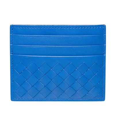 Nuevo en caja Estuche para tarjetas de crédito Bottega Veneta Intrecciato en azul - Vendedor de EE. UU. Foto 1 de 4