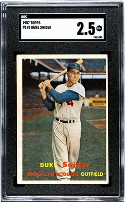 1957 Topps #170 Duke Snider Dodgers SGC 2,5 Foto 1 de 2