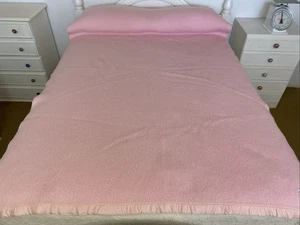 Vintage Canny Scot Pink Acrylic Fleece Cotton Backed Single Blanket 220x150cm - Picture 1 of 22
