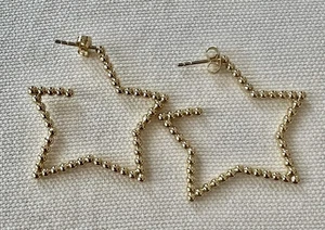 Wie Neu!! Coach große übergroße 1 1/2" Sternförmige Ohrstecker goldfarben!! - Bild 1 von 3