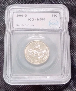 2006 D South Dakota State Quarter ICG MS66- Uncirculated Coin - Picture 1 of 10