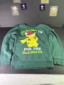 Hybrid Apparel Pokemon Pikachu Pullover Christmas Unisex Kids XS (STAINED) - Picture 1 of 9