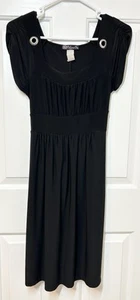 Vintage Volume One 90s/Y2K Damen schwarzes Kleid Flügelärmel Fliege Ösen - Bild 1 von 5