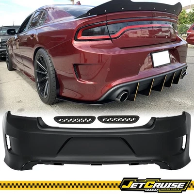 Fits 15-23 Dodge Charger Rear Bumper Cover Conversion PP Unpainted Foto 1 de 4