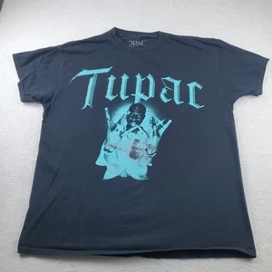Tupac West Side T-Shirt Black Y2K faded Band GUC Men's L distressed - Picture 1 of 14