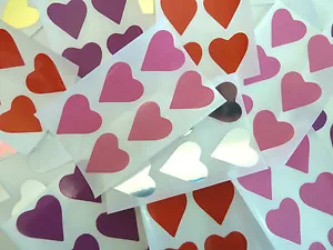 Mini confezione adesiva, etichette sigillanti in plastica durevoli colorate a forma di cuore 22x20 mm - Foto 1 di 6