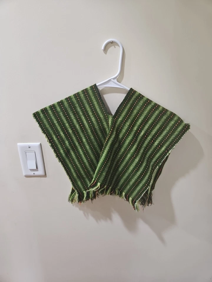 Винтажный детский размер мексиканский Serape пончо одеяло шерсти многоцветный - Изображение 1 из 3