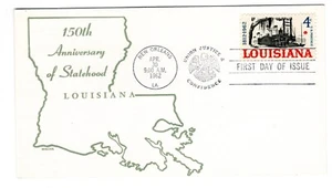#1197 Louisiana Statehood 1962 FDC - Mellone #28 Mischa Postcard - Picture 1 of 2