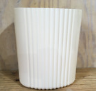 Vintage Sally Designs MCM White Hard Plastic Waste Basket Trashcan USA Oval