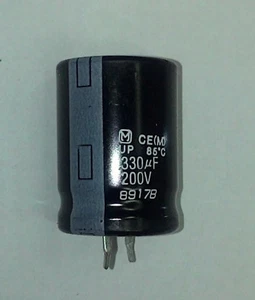 Panasonic Matsushita 330 uF 200 Volt Snap Lead Electrolytic Capacitor/USA Seller - Picture 1 of 2