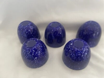 (5) Colgantes/Pista de Vidrio Artístico Tonos de Luz - Cobalto y Blanco - 2 5/8" x 3" Foto 1 de 4