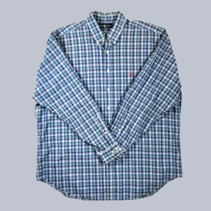 Ralph Lauren Herren Classic Fit kariertes Langarm Hemd mit Knopfleiste 17,5 XL - Bild 1 von 9
