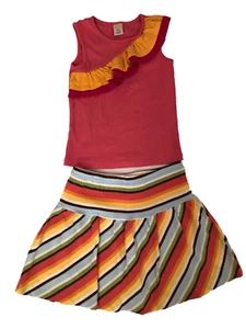 Gymboree girls 2pc. striped skort & ruffled Tank top outfit size 7-8 - Picture 1 of 7