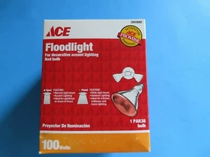 ACE 100W Floodlight Red Decorative Accent Lighting PAR38 Bulb; #3203692/NIP - Picture 1 of 4