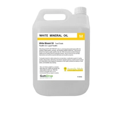 White Mineral Oil - Food Grade Light Liquid Paraffin Oil - Australian Made - 5LT - image 1 of 2
