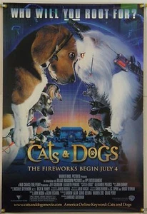 GATTI E CANI DS ROTOLATO ORIGINALE UN FOGLIO POSTER FILM JEFF GOLDBLUM (2001) - Foto 1 di 1