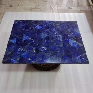 Mesa de comedor de piedra lapislázuli de 3'x2' muebles hechos a mano decoraciones de piedra al azar - Imagen 1 de 10