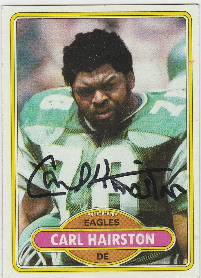 Carl Hairston signed rookie rc 1980 Topps Philadelphia Eagles autograph Browns - Image 1 of 1