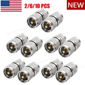 2/6/10Pcs UHF PL259 Male to Male Coax Connector RF Coaxial Adapter Low Loss NEW - Picture 1 of 10