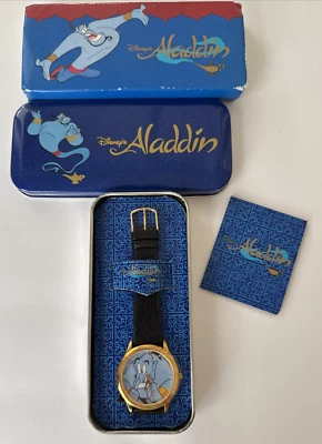 Reloj Vintage FOSSIL Disney ALADDIN Genie Vintage Años 90 Con Estuche y Caja Foto 1 de 4