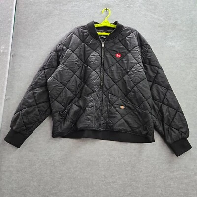 Chaqueta Dickies Hombres 3XL Negra Acolchada Puffer Ropa de Trabajo Bolsillos Cremallera Completa Cuello Simulado Foto 1 de 4