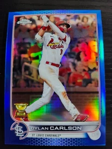 2022 Topps Chrome Dylan Carlson Blue Refractor /150 #158 Cardinals - Picture 1 of 2