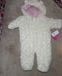 NEU Wetterfest Baby Mädchen Rosette Strick Kunstfell Kinderwagen 6-9 Monate Neu mit Etikett G144 - Bild 1 von 4