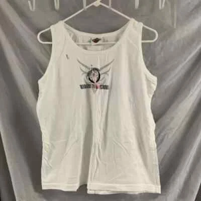 Harley Davidson рубашка для взрослых очень большой белый без рукавов Betty Boop Y2K женщин - Изображение 1 из 4