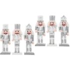  6 Pcs Puppets Figures Dolls Toy Indoor Ornament Nutcracker Peach Dining Table