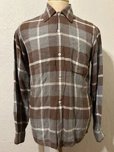 Vtg 1960s Arrow Chevella Mens M Rayon Plaid Button Up Shirt Rockabilly Chevelle - Picture 1 of 16