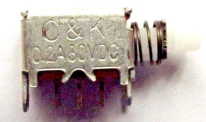 Pushbutton Switch DPDT 0.2A 30VDC Right/Angle 6 pin On-On PN22SJNA03QE - Picture 1 of 4