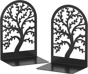 Bookends 1 Pair, Black Metal Book Ends, Bookends for Shelves, Unique Decorative - Picture 1 of 2