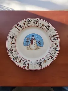 Meiwa Tischkunst Schneemänner Serenade II 7 1/2 Zoll Durchmesser Salatteller - Bild 1 von 2