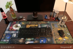 RimWorld Home Base Desk Mat by Adam Rufino 35x16 inches - Picture 1 of 6