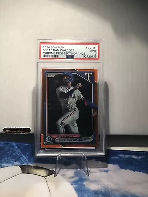 2024 Bowman Chrome Paper Prospects Orange Sebastian Walcott /25 PSA 9 #BCP-81 - Image 1 of 2