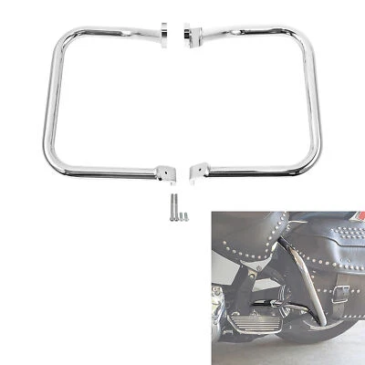 Rear Saddlebag Guard Rail Crash Bar For Harley Heritage Softail FXST FXST Chrome - Image 1 of 4