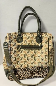 RAINFOREST CAFE Cheetah Print Handbag Purse 16" X 16" Shoulder Strap & Handles - Picture 1 of 12