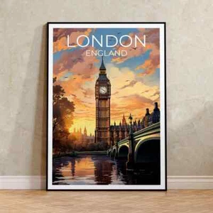 London England Wall Art Poster Premium Quality Choose your Size - Picture 1 of 4