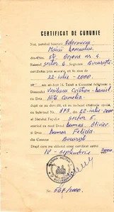 Rumänien, 2000, Vintage Heiratsurkunde, ""Adormirea Maicii Domnului"" Kirche - Bild 1 von 1