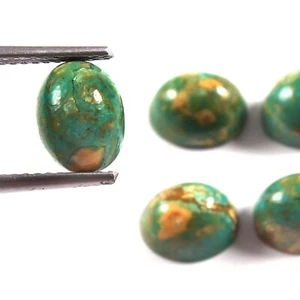 Arizona Turquesa Piedras Preciosas Sueltas Cabujón 14.30 Cts Ovalado 8x6x4 mm Lote 7 Pes - Imagen 1 de 3