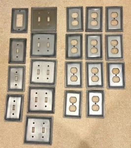Lot 20 Pieces - Dark Brushed Nickel Finish Beaded Outlet & Switch Covers - Picture 1 of 7