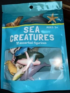 New Sealed Best Brands Bag Of Sea Creatures 12 Assorted Figurines Plastic - Picture 1 of 3