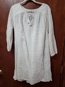 Merona Tunic Pullover V-Neck Dress W Tank Top Slip Women's XL White (96) - Picture 1 of 5